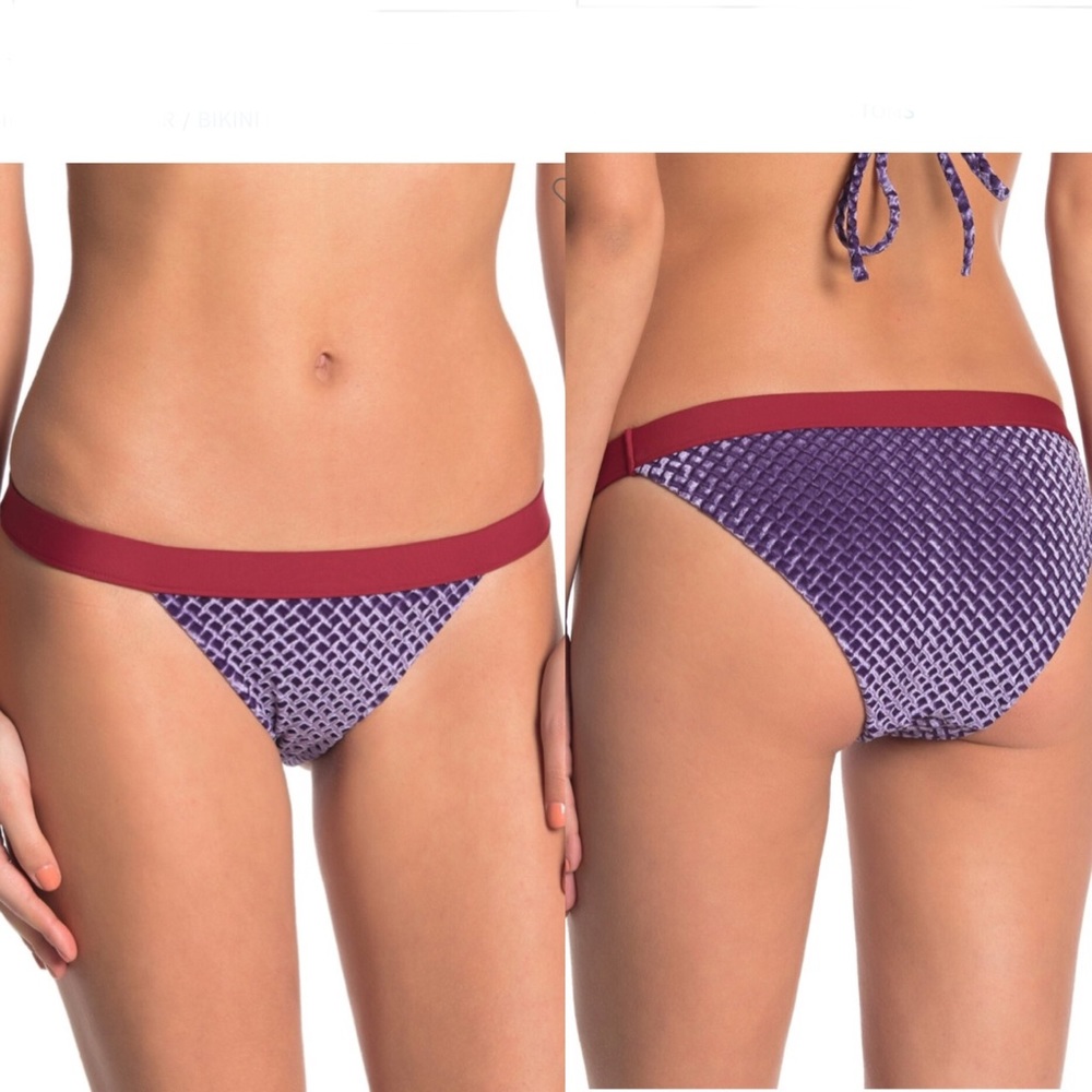 Onia Leila Purple Velvet Bikini Bottoms Sz S